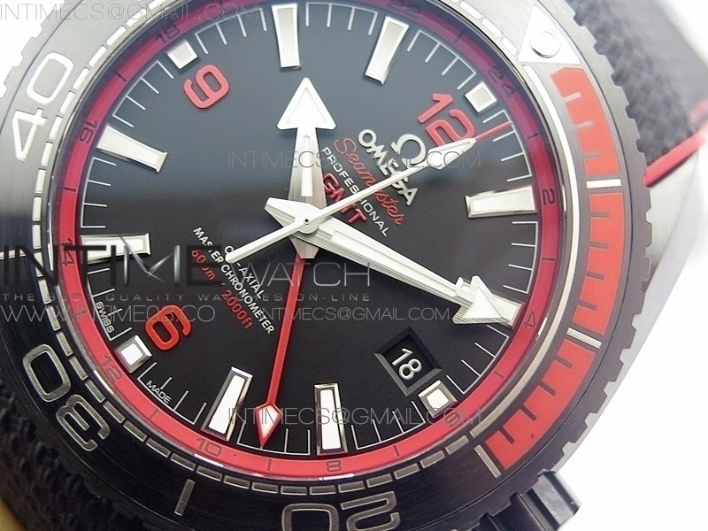 Planet Ocean 45.5mm Deep Black Real Ceramic VSF 1:1 Best Edition on Black Nylon Strap A8906 Super Clone